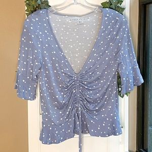 Medium blue polka dot top from Aeropostale